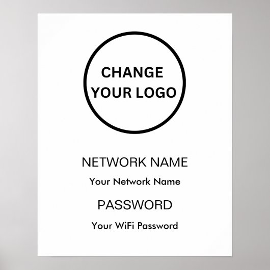 カスタムWiFiネットワークとパスワードホワイト ポスター (正面)