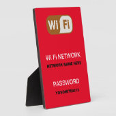 カスタムWiFiネットワークパスワード情報の赤い色 フォトプラーク (側面)