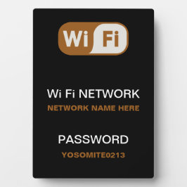 カスタムWiFiネットワークパスワード情報ブラックカラー フォトプラーク
