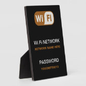 カスタムWiFiネットワークパスワード情報ブラックカラー フォトプラーク (側面)