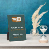 カスタムWiFiネットワークパスワード情報プラーク – 5" x 7" フォトプラーク (側面)