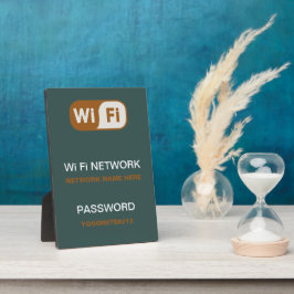 カスタムWiFiネットワークパスワード情報プラーク – 5" x 7" フォトプラーク