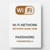 カスタムWiFiネットワークパスワード情報ホワイトプラーク フォトプラーク (正面)