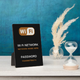 カスタムWiFiネットワークパスワード情報 ブラック フォトプラーク