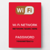 カスタムWiFiネットワークパスワード情報 赤色 フォトプラーク (正面)