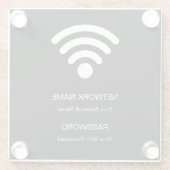 カスタムWifiネットワーク&パスワードブラックホテル ガラスコースター (裏面)