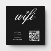 カスタムWiFiネットワークQRコードブラック フォトプラーク (正面)
