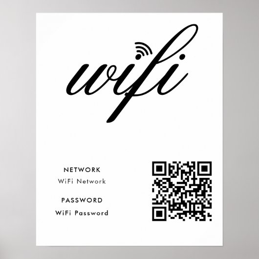 カスタムWiFiネットワークQRコードホワイトポスター ポスター (正面)