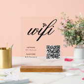 カスタムWiFiネットワークQRコードホワイト アクリルサイン (ウェディング)