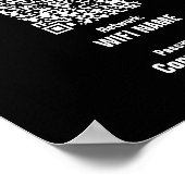 カスタムWifiパスワード署名ミニマリストブラックポスター ポスター (角)