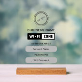 カスタムWifiブランドのビジネス名詳細&ロゴ アクリルサイン (ニュートラル)