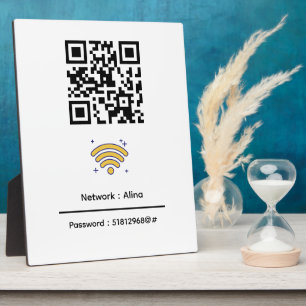 カスタムWifi QRコード ネットワークパスワモダンード フォトプラーク