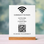 カスタムWiFi QR | 簡単ネットワークアクセス表示 アクリルサイン (ニュートラル)