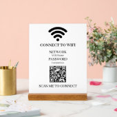 カスタムWiFi QR | 簡単ネットワークアクセス表示 アクリルサイン (ウェディング)