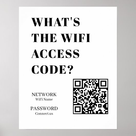 カスタムWiFi QR | WiFiコードはどこ？ ポスター (正面)