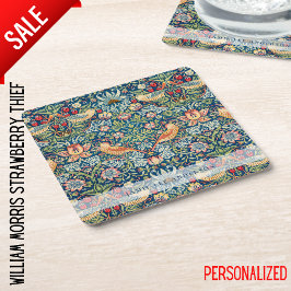 カスタムWilliam Morris Birds Pattern スクエアペーパーコースター
