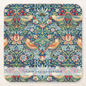 カスタムWilliam Morris Birds Pattern スクエアペーパーコースター (正面)