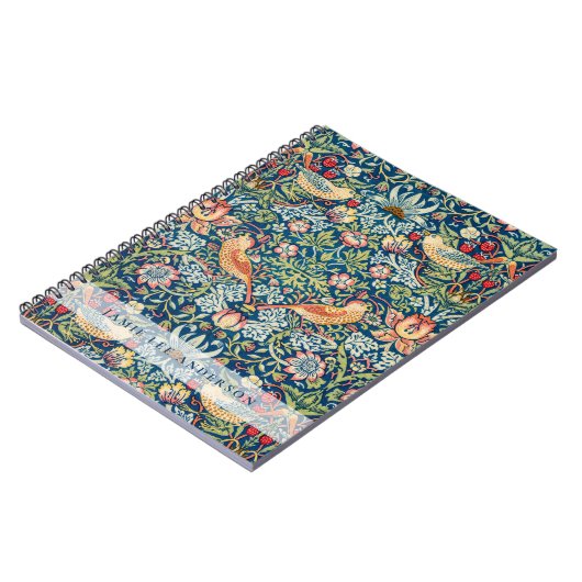 カスタムWilliam Morris Birds Pattern ノートブック (左側)