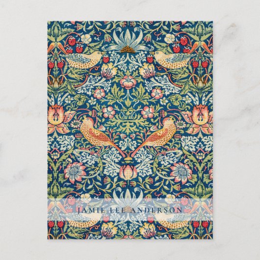 カスタムWilliam Morris Birds Pattern ポストカード (正面)