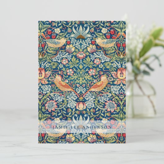 カスタムWilliam Morris Birds Pattern 招待状 (スタンド正面)