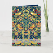 カスタムWilliam Morris Birds Pattern 箔グリーティングカード (正面)
