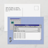 カスタムWindows 95コンピュータテーマの誕生日 ポストカード (正面/裏面)