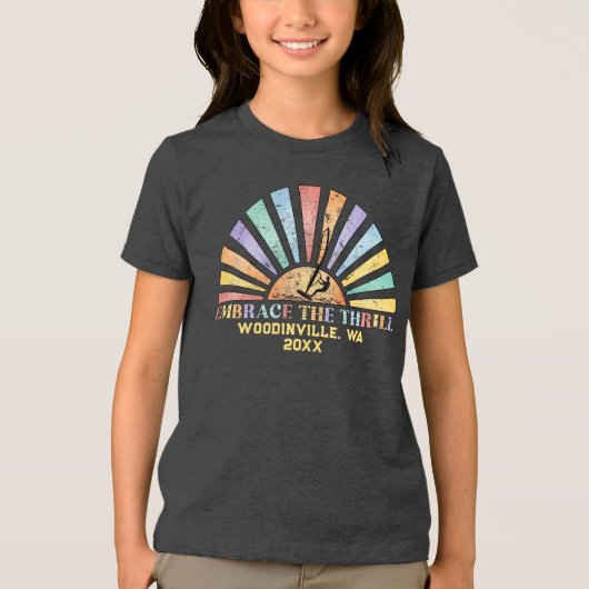 カスタムWindsurfingサーファーの場所の名前 トライブレンドTシャツ (正面)