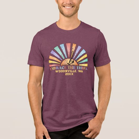 カスタムWindsurfingサーファーの場所の名前 トライブレンドTシャツ (正面)