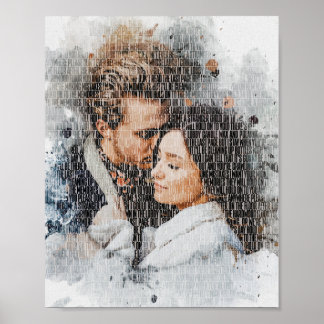 カスタムWord Art. Water color photo made by Words. ポスター