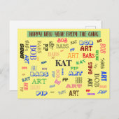 カスタムWord Cloudファパーソナライズされたミリ名 ポストカード (正面/裏面)