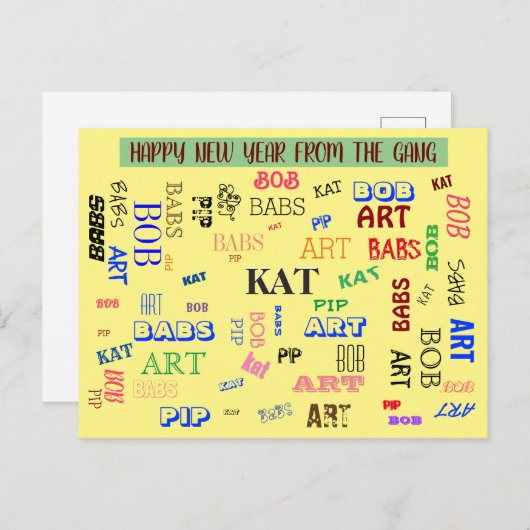 カスタムWord Cloudファパーソナライズされたミリ名 ポストカード (正面/裏面)