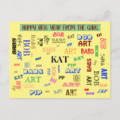 カスタムWord Cloudファパーソナライズされたミリ名 ポストカード (正面)