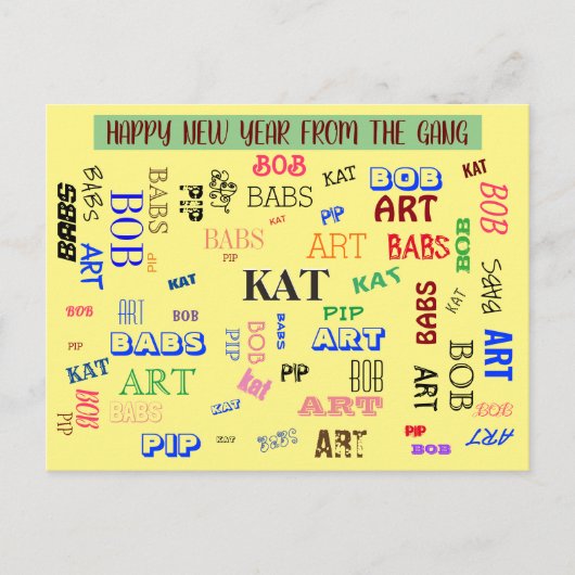 カスタムWord Cloudファパーソナライズされたミリ名 ポストカード (正面)