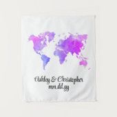 カスタムWorld Mapの結婚フォトブースWelcome Prop タペストリー (正面)