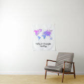 カスタムWorld Mapの結婚フォトブースWelcome Prop タペストリー (インサイチュ)