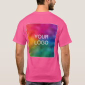 カスタムWow Pink Colorテンプレート画像ロゴの追加 Tシャツ (裏面)