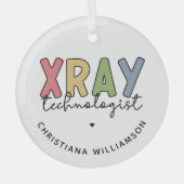 カスタムX線技術者X線技術ギフト ガラスオーナメント (正面)