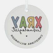 カスタムX線技術者X線技術ギフト ガラスオーナメント (裏面)