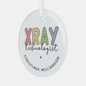 カスタムX線技術者X線技術ギフト ガラスオーナメント (正面左)