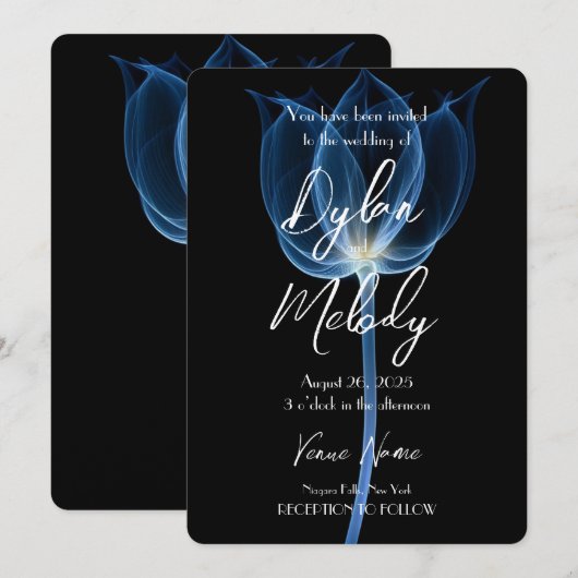 カスタムX線花 招待状 (正面/裏面)