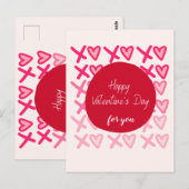 カスタムXOXOハッはっきりしたプモダンヴァレンティネスの日 ポストカード (正面/裏面)