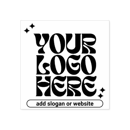 カスタムY2kビジネスロゴRetrowaveかわいい ラバースタンプ (インプリント)