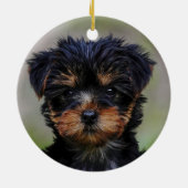カスタムYorkshire Terrier Dogの写真 セラミックオーナメント (裏面)