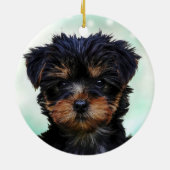 カスタムYorkshire Terrier Puppy Dog写真 セラミックオーナメント (裏面)