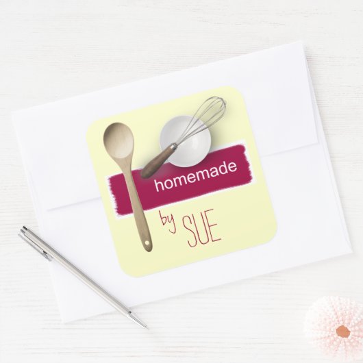 カスタムYOUステッカーによる手作り スクエアシール (封筒)