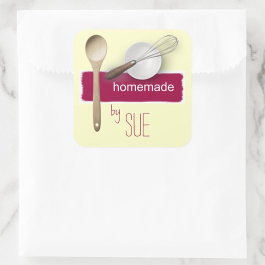 カスタムYOUステッカーによる手作り スクエアシール (バッグ)