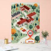 「カスタムYou Are Here」のスクールの地図 アクリルサイン (ウェディング)