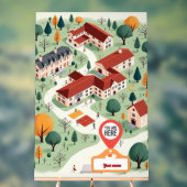 「カスタムYou Are Here」のスクールの地図 アクリルサイン (ニュートラル)