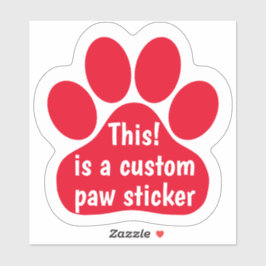 カスタムYou Paw Print - Red Car Windowデカール シール