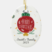 カスタムYour Own Photoオーナメントクリスマスキープサケ セラミックオーナメント (裏面)